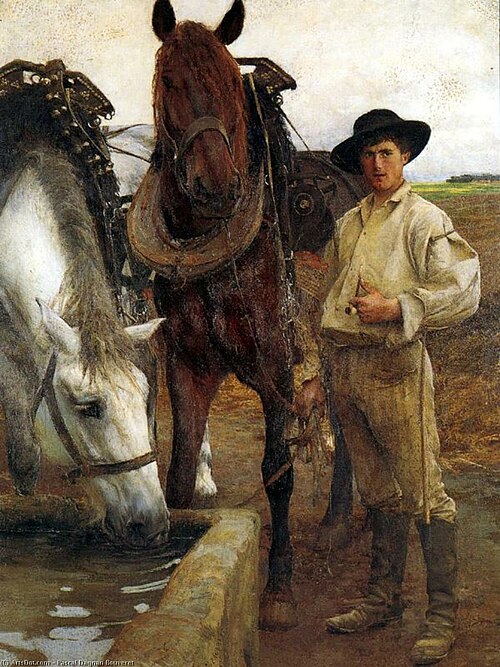 Chevaux à l'abreuvoir, 1884, Pascal Dagnan-Bouveret