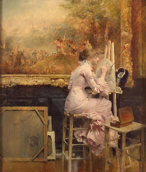 Aquarelliste au Louvre, 1891, Pascal Dagnan-Bouveret