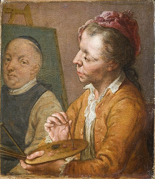 Een schilder aan het werk, 1712, Jan Anton Garemijn