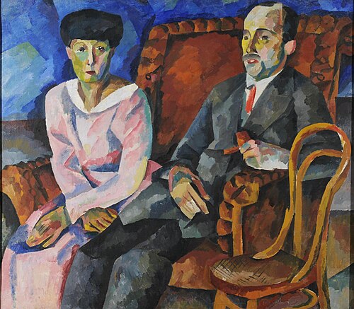 Family Portrait. N. M. Schyokotov with His Wife, 1919, Aristarkh Lentoulov