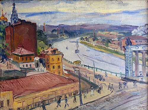 By the Old Borodinsky Bridge, 1923, Aristarkh Lentoulov
