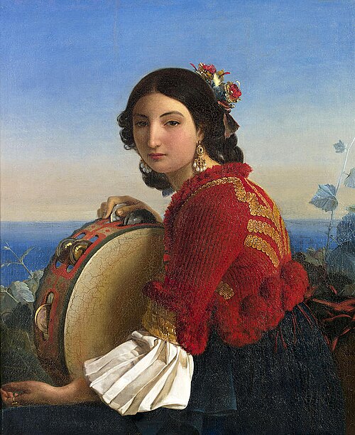 Jeune fille de Sorrente avec un tambourin, 1824, Léopold Robert