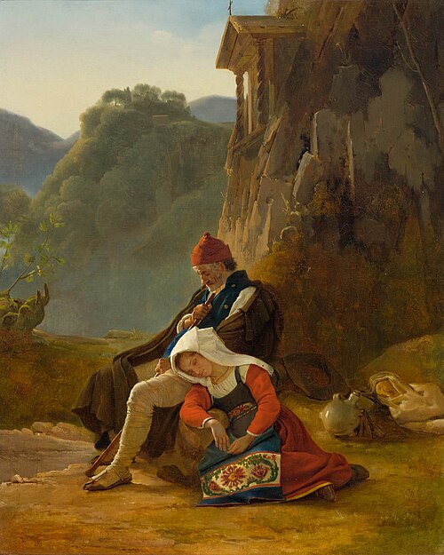 Un vieux pâtre et sa fille endormie, 1820, Léopold Robert