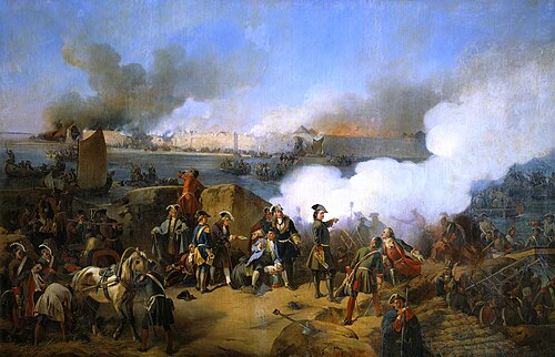 The siege of Swedish fortress of Nöteborg in October 1702 by Russian troops., 1846, Alexander von Kotzebue