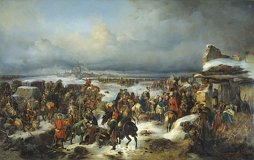 The capture of the Prussian fortress of Kolberg on 16 December 1761, 1852, Alexandre von Kotzebue