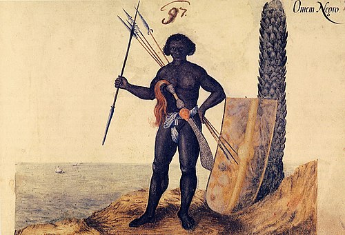African Man with Weapons, Brazil, 1641, Zacharias Wagner