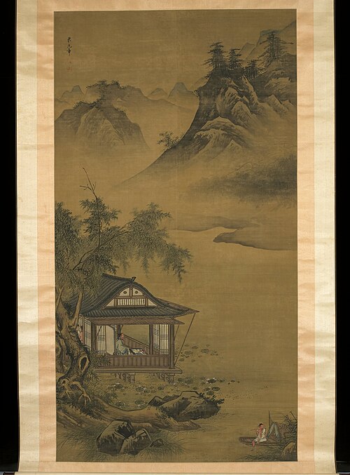Zhou Dunyi Gazing Out Over Lotus, 1500, Liu Jun