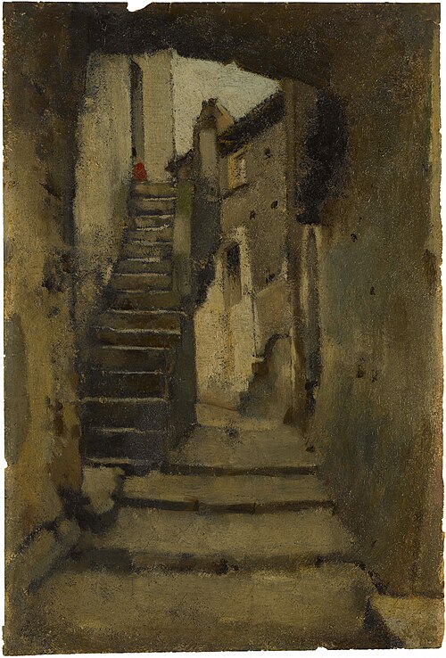 Escalier dans une ruelle à Rome, 1861, Jean-Jacques Henner