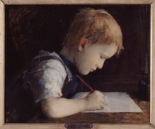 Le petit écriveur, 1869, Jean-Jacques Henner
