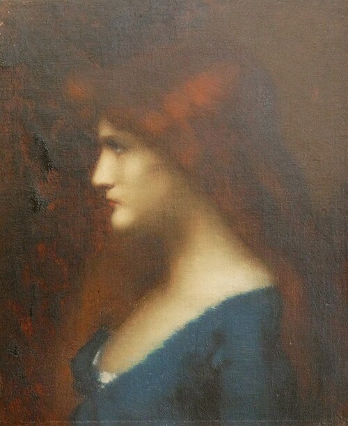 Jeune fille à la robe bleue, 1900, Jean-Jacques Henner