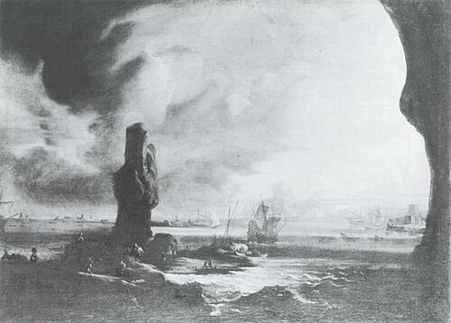 Battle Ships in a Gale, 1676, Pieter Mulier le Jeune