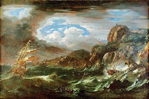 Night Storm at Sea with Dutch Ships Being Wrecked, , Pieter Mulier le Jeune