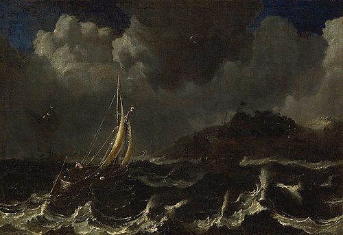 Ein Seesturm mit Schiffen, , Pieter Mulier le Jeune