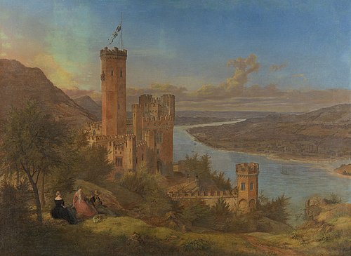 The Castle of Stolzenfels on the Rhine, 1842, Lorenzo Quaglio the Younger
