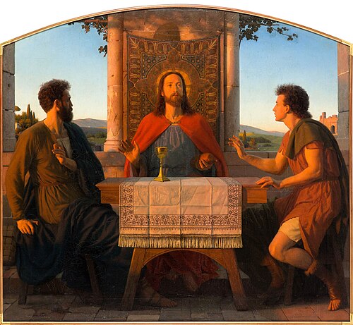 Christ with his desciples in Emaus, 1881, Julius Hübner