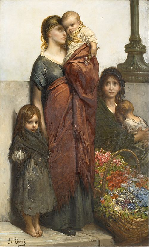 Flower Sellers of London, 1875, Gustave Doré