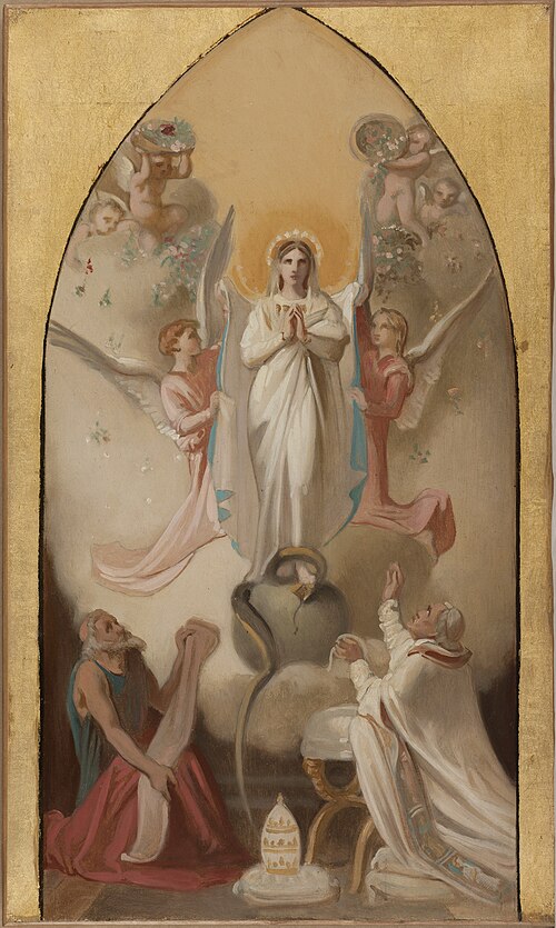 Esquisse pour l'église Saint-Séverin : L'Immaculée Conception prédite par le prophète Isaïe, 1865, Victor Mottez