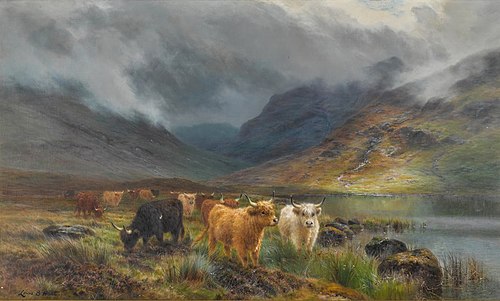 Cattle in a Highland Landscape, , Louis Bosworth Hurt