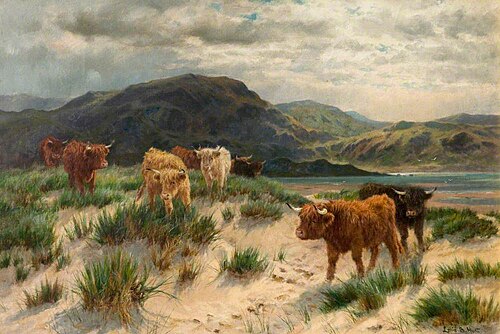 Cattle on the Ayrshire Coast, , Louis Bosworth Hurt