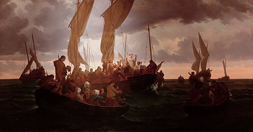 Une messe en mer, 1864, Louis Duveau