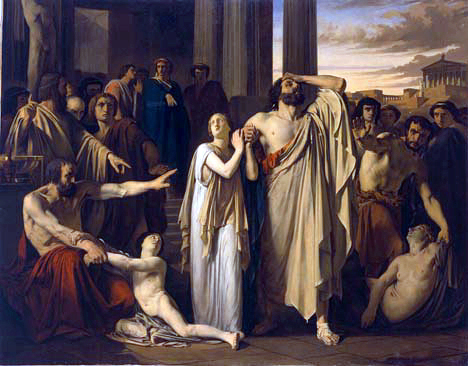 Œdipe et Antigone s'exilant de Thèbes, 1843, Louis Duveau