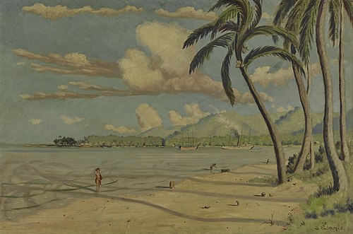 Beach at Apia, Samoa, 1905, Louis Michel Eilshemius