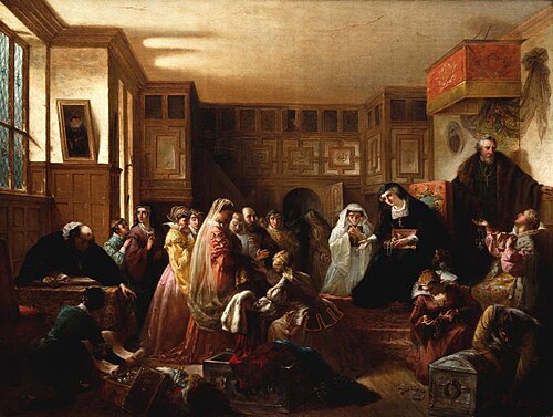 Mary, Queen of Scots Dividing Her Jewels, 1861, Louis Lang