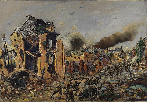 French Canadians Enter Péronne, 1918, 1918, Louis Weirter