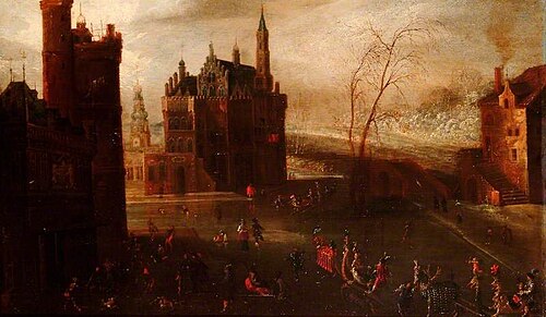 Skating Scene, 1615, Louis de Caullery
