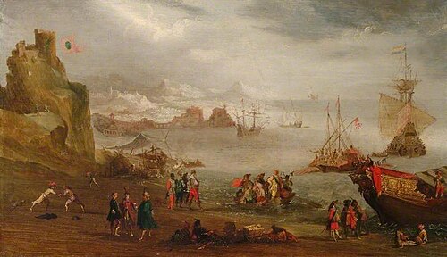 Coastal Scene with Ships, , Louis de Caullery