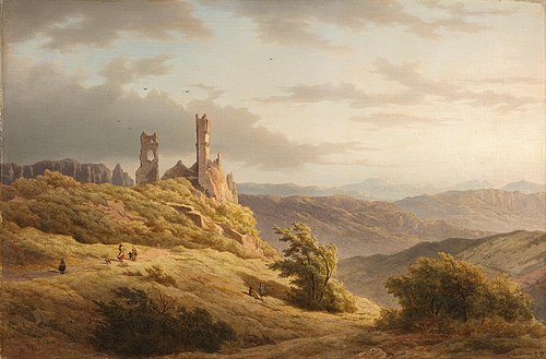 Hilly Landscape with a Ruin, 1849, Louwrens Hanedoes