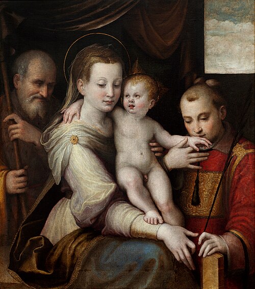 The Holy Family with St. Stephen, 1560, Luca Longhi