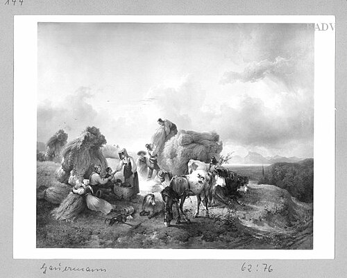 Corn - harvest, 1835, Friedrich Gauermann
