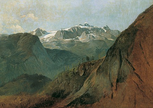 Der Dachstein vom Plassen bei Hallstatt, 1827, Friedrich Gauermann