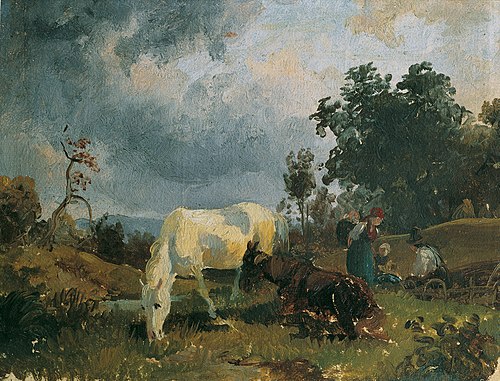 Ein Schimmel auf der Heide, , Friedrich Gauermann