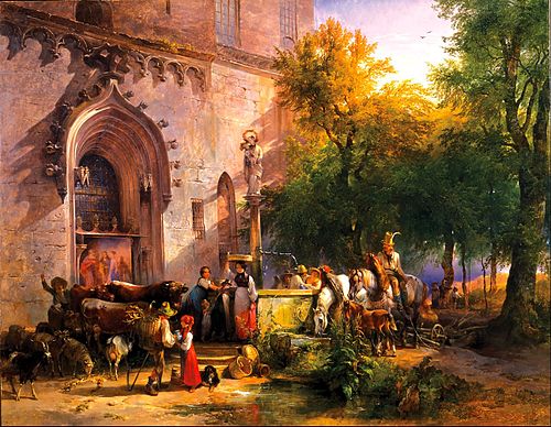 At the Monastery Fountain, 1836, Friedrich Gauermann