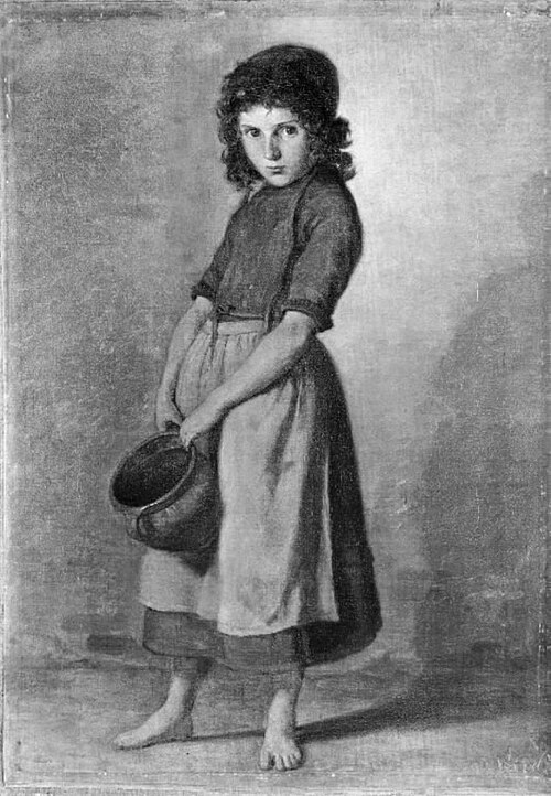 En lille pige med en krukke, 1861, Ludvig Abelin Schou