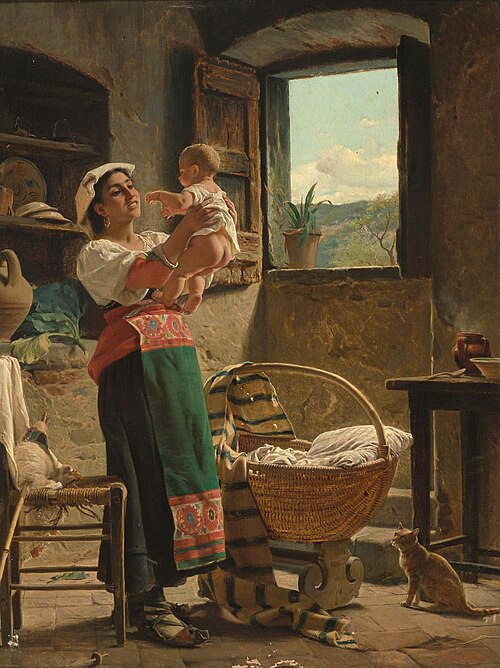 Mother's happiness, 1900, Luigi Bechi