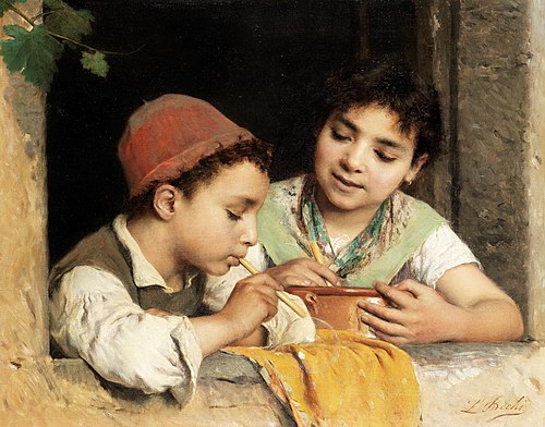 Blowing bubbles, 1900, Luigi Bechi