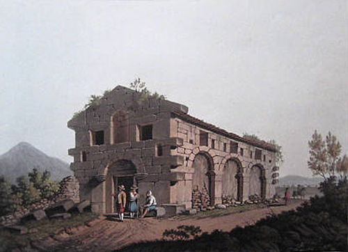 Ancient bath near the fountain of the Paliki, 1810, Luigi Mayer