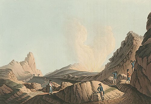 Crater in the island of Stromboli, 1810, Luigi Mayer