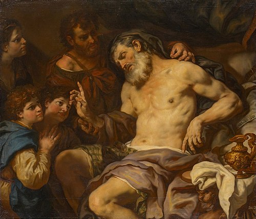 Jacob Blesses Ephraim and Manasseh, 1692, Johann Karl Loth