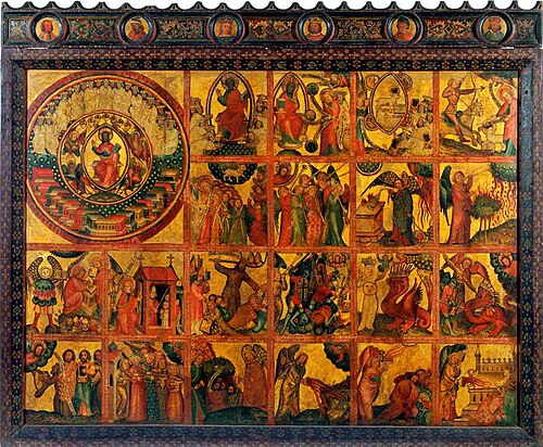 21 Scenes of the Apocalypse (triptych altarpiece, centre panel), 1400, Maître Bertram