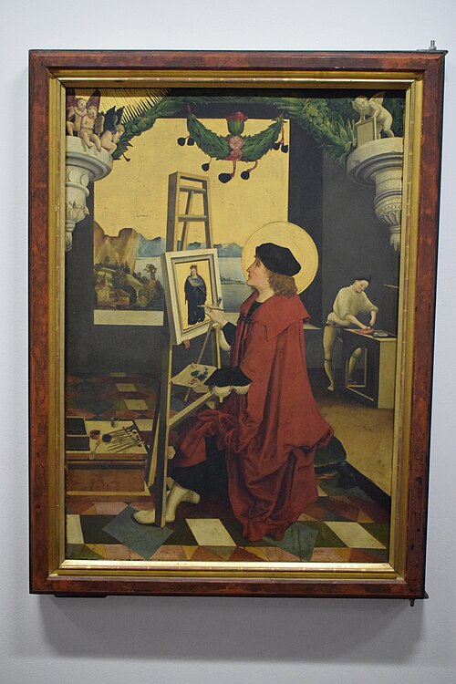 Saint Luke painting the Virgin, 1515, Niklaus Manuel