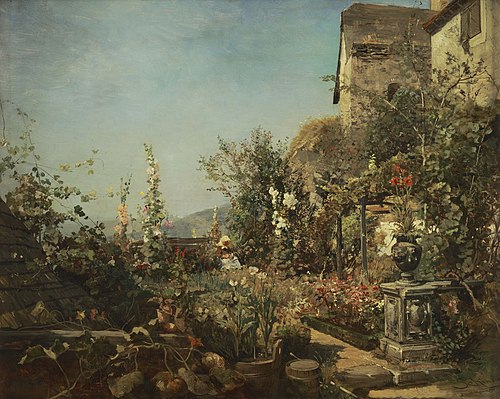Flower garden in Weissenkirchen, 1879, Emil Jakob Schindler