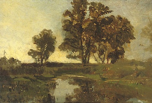 Prater meadows in Vienna: By the pond, , Emil Jakob Schindler