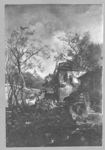watermill, house at a river, 1867, Emil Jakob Schindler