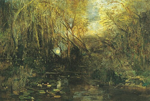 Moonrise in the Prater meadows, 1877, Emil Jakob Schindler