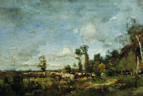 Weidendes Vieh in Holland, 1875, Emil Jakob Schindler