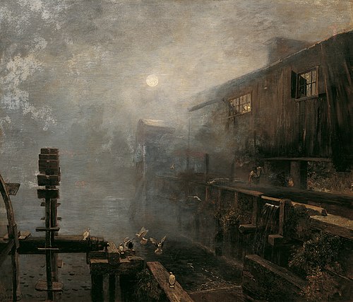 Sawmill in the morning mist, 1886, Emil Jakob Schindler